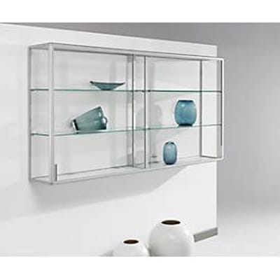 Wandvitrinekast, 2020 x 300 x 1020 mm, zilver