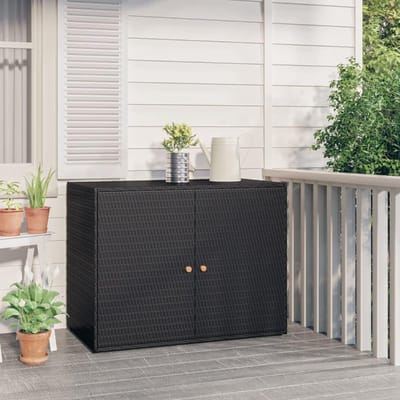 QIN® Tuinberging Hout - Tuinhuis Hout - Tuinkast Hout - Zwart - 100cm x 56cm x 80cm
