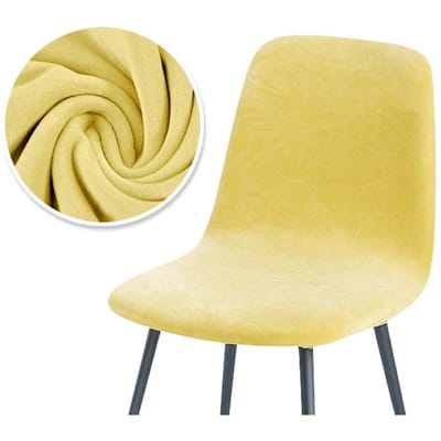 Fluwelen Stoelhoes Zilvervos Fluweel Eetkamerstoelhoes Zonder Armleuningen Effen Kleur Shell Huis Eames Geschikte Stoelhoes 1 Piece