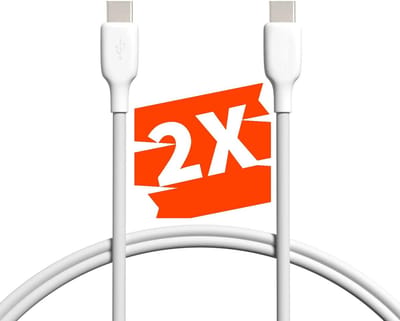 Phreeze 2x USB-C naar USB-C Kabel - 2 Meter - 65W Oplaadkabel - 480 MBps Datakabel - Data en Snellader - TPE - Voor S24,S23,S22,S21,S20,S10,Note,Ultra,Plus,Tablet
