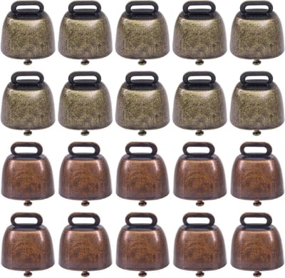 Koeienbellen Set - Metalen Klokken - Dieren Volgen - Luid Helder Geluid - 20 Stuks - Brons Rood Koper