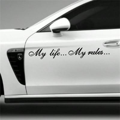 Mijn Leven... Mijn Regels... Gepersonaliseerde Autostickers Gepersonaliseerde Autostickers Voor- en Achterruit Carrosserie Stickers met Patroon Black veelkleurig
