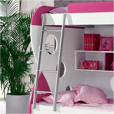 Hoogslaperladder met haken - Metalen klimladder - Veilig bed bereiken - Verstelbare haken - 116-150 cm hoogte