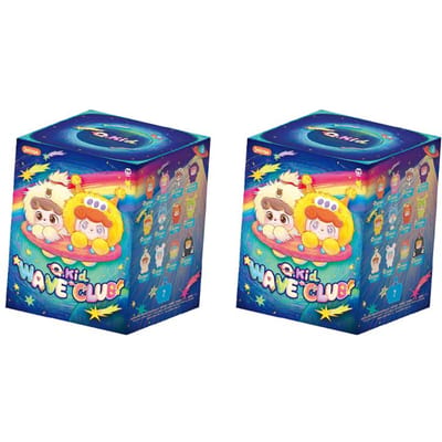 JOTOYS Q Kid Wave Club Mini Vinyl Blind Box Schattige Buitenaardse Pop Tas Bedel Decoratie Sleutelhanger Trendy Speeltje Mystery Box Verrassingscadeau blue