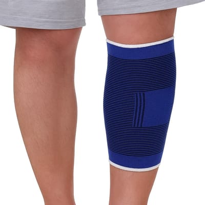 Sport Knie Sleeve – Elastische Knieband – Flexibele Pasvorm & Stabiliteit – Voor Hardlopen, Fitness & Training – Blauw (1 Stuk)