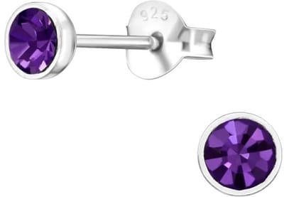 Aramat Jewels | Oorbellen | Zilveren Oorbellen met Kristal 4mm | Licht roze | |4mm | Zilver | Kinderen, Volwassenen | Verkleurd niet