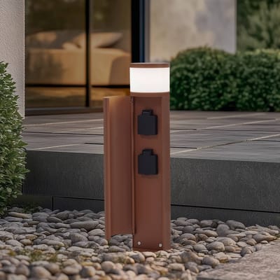 Lucande - Sokkellamp - 1licht - Aluminium spuitgietwerk, kunststof - H: 48 cm - G9 - roestkleurig, wit