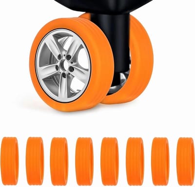 Set van 8 Stuks Kofferwielhoezen, Siliconen Bescherming tegen Geluid en Schokken voor Handbagage met Spinner Wielen, Ideaal voor Reizen en Koffers