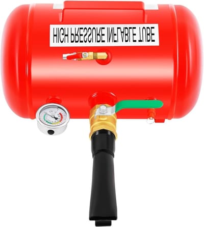 Luchtketel Draagbaar - Persluchttank - Banden Vullen - Manometer Veiligheidsventiel - 20 Liter 10 Bar - Rood