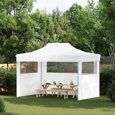 Opvouwbare Partytent - Pop-up Tent - Feestelijke Bijeenkomsten - Met 3 Zijwanden - 410 x 315 cm - Wit