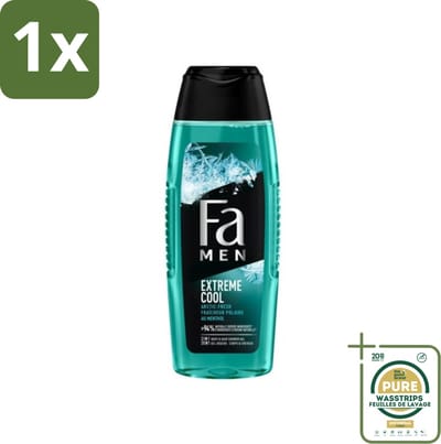 1 x Fa Men Douchegel en Shampoo Extreme Cool 250 ml- Douchegel En Shampoo - Menthol - Verfrissend - Lichaam Reinigen - Haar Reinigen