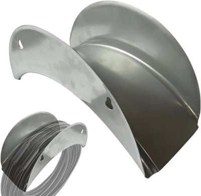 Tuinslanghouder Metaal - Slangrek Wand - Tuin Organiseren - Roestbestendig Oppervlak - 27 x 11.5 cm - Zilver