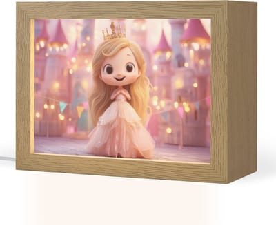Nachtlampje 20x15 cm - Kinder lampje - Prinses - Roze - Kasteel - Tafellamp kinderkamer - Slaapkamer lamp - Bedlamp kinderen - Kinderlampje stopcontact - Wandlamp babykamer - Nachtlampjes