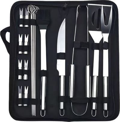 Nivard Barbeque Set - Barbecueset - Barbecue - Barbecues - BBQ - Tangenset - Vleeset - Accessoires - Zomer - 18 stuks