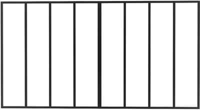 Vente-unique Werkplaatsraam van gepoedercoat aluminium - L240 x H130 cm (B x H) - Zwart - BAYVIEW