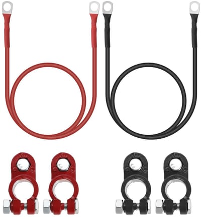 Dailygoods - Batterijklemmen - Aluminium - 1 Paar - Rood en Zwart - 10AWG Kabels - Geschikt voor Auto en Boot