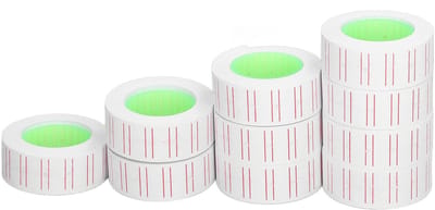 Dailygoods- Datumetiketten 15.000 stuks - Prijsstickers op rol - Labelpapier voor dozen - School/kantoor/keuken - Goede viscositeit - Dubbele rode lijnen