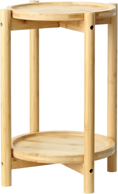 Bamboe plantenstandaard 2-laags - Houten plantenstandaard voor planten met een diameter van 31 cm