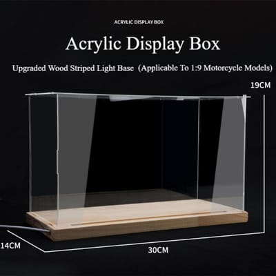 1/32 1/24 1/9 Speelgoed Auto's Motorfiets Modellen Transparante Acryl Display Doos LED Verlichting Auto Model Houten Stofdichte Deksels Voor Kinderen