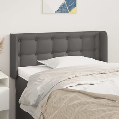 vidaXL - Hoofdbord - met - randen - 83x16x78/88 - cm - kunstleer - grijs