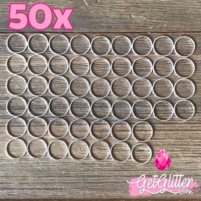 GetGlitterBaby® - Ringen / Haarringen / Haar Ringetjes / Haarringetjes met Bedel voor Vlecht Meisjes - Zilver - 50 stuks