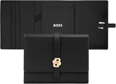HUGO BOSS schrijfmappen Double B Folder Black & Gold zwart