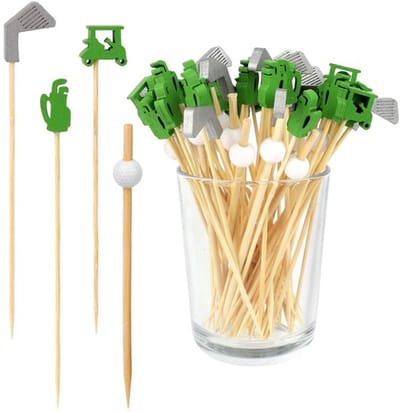IMstore - Golf Cocktail Picks - Decoratieve Cocktail Prikkers - Houten Drink