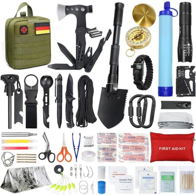 White-label Luxe Noodpakket Rampenrugzak - Oorlog - Denk Vooruit - Hechtset - Survival Kit Outdoor - Groen