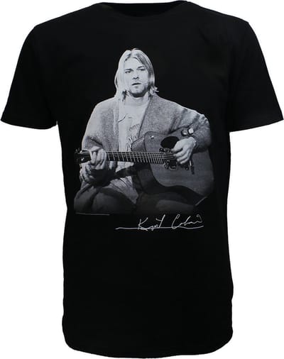 Kurt Cobain Live Guitar Photo T-Shirt - Officiële Merchandise - L