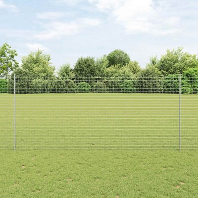 vidaXL - Euro-hek - met - palen - 10 - x - 1,4 - m - Gegalvaniseerd - staal - Mesh