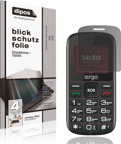dipos – Matte Privacy Screenprotector geschikt voor Ergo R202 | Anti-Spy Beschermfolie