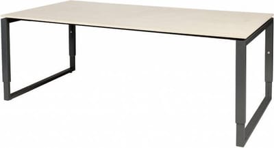 Vergadertafel - Verstelbaar - 200x100 Eiken - zwart frame