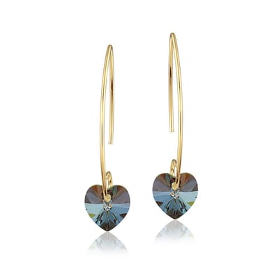Montebello Oorbellen Liv HG35 - Swarovski Hart - 925 Zilver Verguld - Ø10mm - 35mm