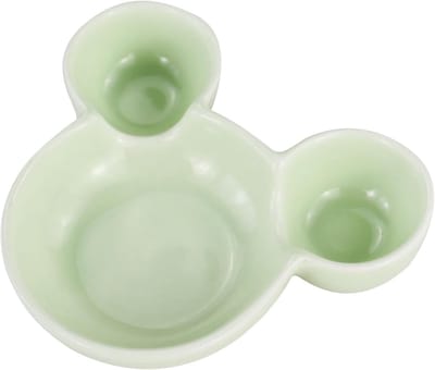 Voerbak Keramiek - Knaagdieren Bakje - Voeren Kleine Dieren - Stabiel Gewicht - 75 cm - Groen