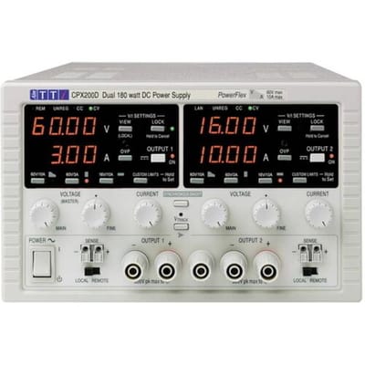 Aim TTi CPX200D Labvoeding, regelbaar 0 - 60 V/DC 0 - 10 A 360 W Aantal uitgangen: 2 x