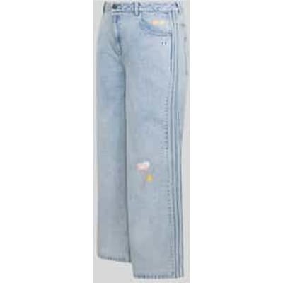 Loose fit jeans van puur katoen met borduursels