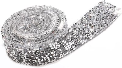 BamBella ® - Plak lint - 90cm Hotfix glitter band vastmaken met strijkijzer versiering steentjes