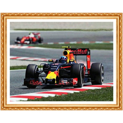 5D Diamant Doe-het-zelf Diamantschilderij Raceauto Afbeeldingen 3D Diamantborduurwerk Muursticker Huisdecoratie 20X30CM black