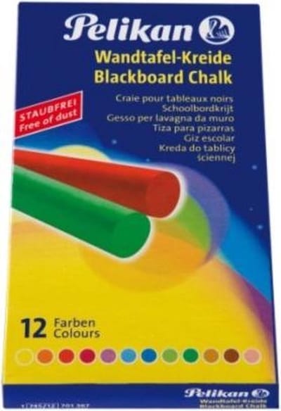 Pelikan 701367 krijt Blauw, Bruin, Groen, Oranje, Rood, Violet, Geel 12 stuk(s)