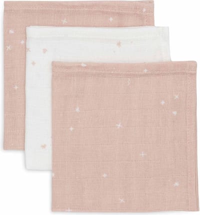 Jollein - Hydrofiel Monddoekje 31x31cm - Baby Hydrofiele Doeken - 3 Stuks - Twinkling Wild Rose