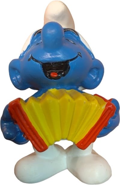 Smurf muzikant - Speelfiguurtje - Poppetje - Schleich met accordeon - 5 cm - De Smurfen