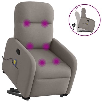 vidaXL - Sta-op-massagestoel - verstelbaar - stof - taupe