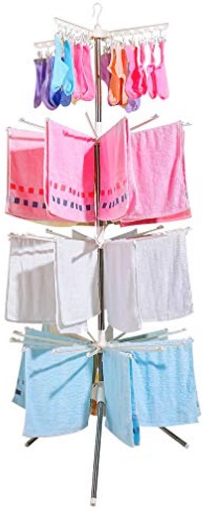 Opvouwbaar Droogrek 3-laags voor Kleding - Ruimtebesparend met Clips en Handdoekstangen
