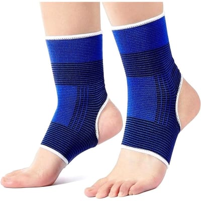 1 paar enkelbrace compressiemouw, enkelsteun voor dames en heren, enkelcompressiesok voor verstuiking, zwelling, plantaire fasciitis blue