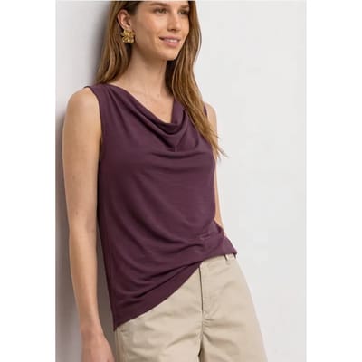 Silk-Look top met watervalhalslijn