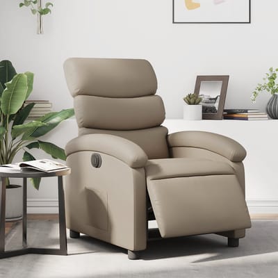 vidaXL - Fauteuil - verstelbaar - elektrisch - kunstleer - cappuccinokleurig