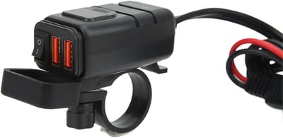 Allecto - Dual USB Oplader voor Motor - Waterproof Schakelaar - Voltmeter - Veilig opladen - Oplaadstation - Geschikt voor motoren - Compact formaa...