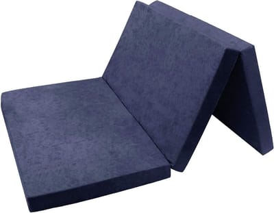 Opvouwbare Matras - Gast Matras - Extra Slaapplaats - Wasbare Hoes - 195 x 120 cm - Blauw