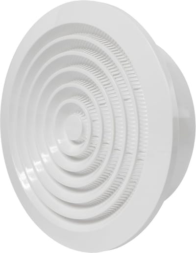Rond Ventilatierooster 150 mm Wit Kunststof met Lamellen - Inbouw Rooster voor Binnen en Buiten