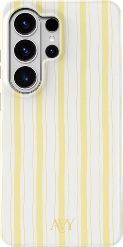 AVY Hoesje geschikt voor Samsung Galaxy S26 Ultra | Sunset Coast | Strepen | Geel | Hard Shell Back Cover | Compatibel met MagSafe & Qi2